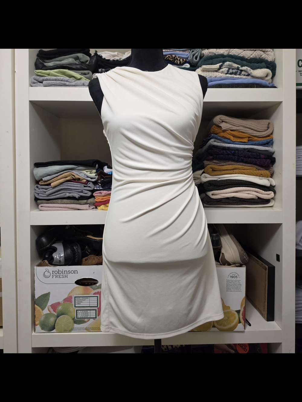 ZARA Cream Asymmetrical Ruched Mini Dress - Size S​Elegant and flattering cream